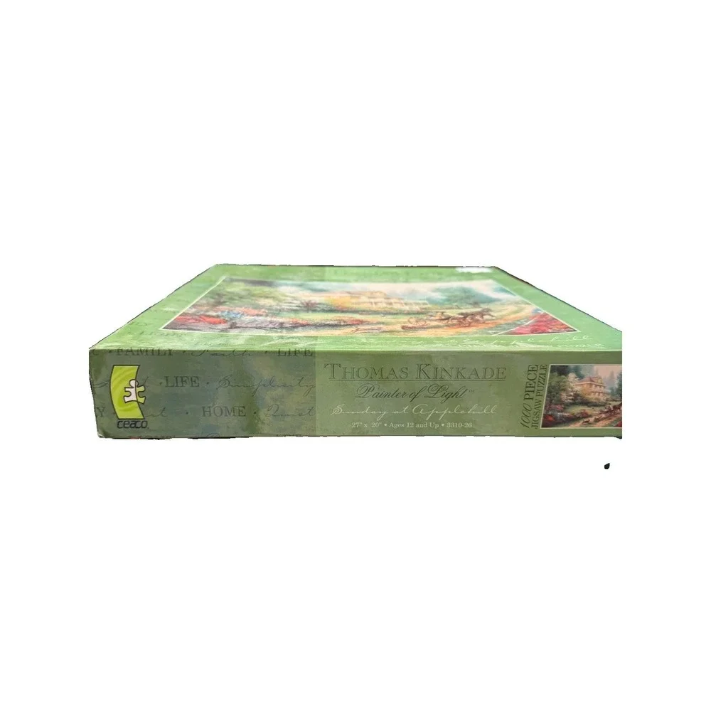 New Thomas Kinkade Sunday at Applehill 1000 Pc Jigsaw Puzzle Ceaco‎ 2001 Sealed
